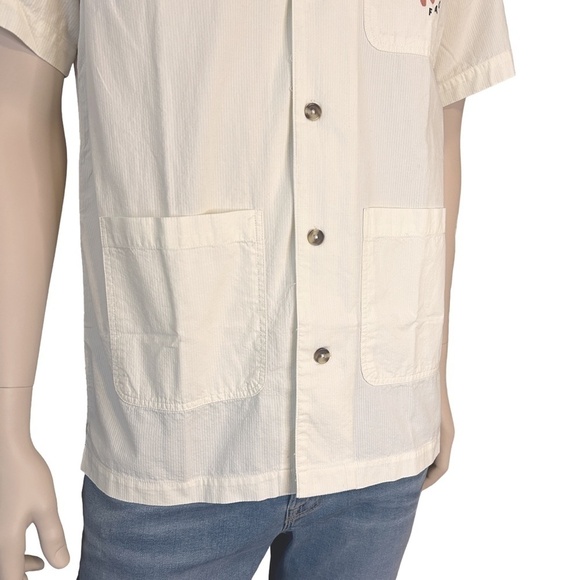 Frank and Oak Over Shirt Organic Cotton Overshirt Graphic Button Up Short Sleeve - Picture 11 of 16